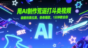 用AI制作荒诞打斗类视频，吸睛效果拉满，条条爆款，1分钟教会你-资源宝库