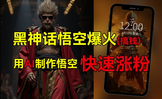 黑神话悟空爆火，已有人利用这波热点变现几十万，普通人也可用AI蹭上这波热度搞钱，有多重变现方法-资源宝库