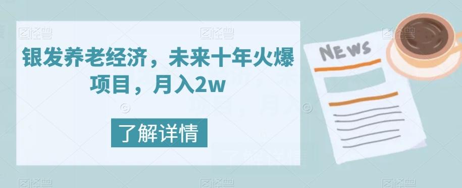 银发养老经济，未来十年火爆项目，月入2w【揭秘】-资源宝库