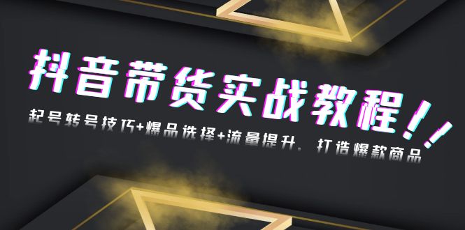 抖音带货实战教程：起号转号技巧+爆品选择+流量提升，打造爆款商品-资源宝库