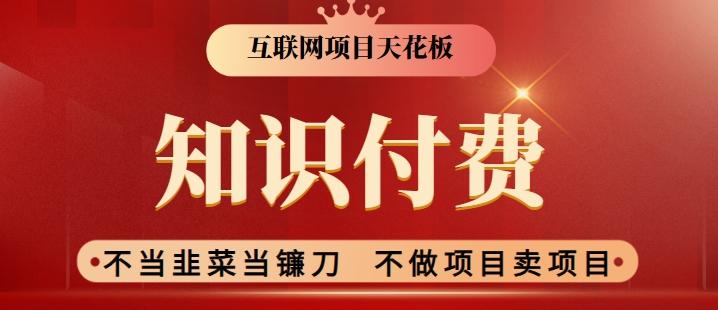 2024互联网项目天花板，新手小白也可以通过知识付费月入10W，实现财富自由【揭秘】-资源宝库