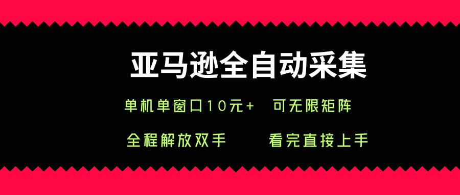 亚马逊全自动采集,单机单窗口一天10+,可无限矩阵去做【揭秘】-资源宝库