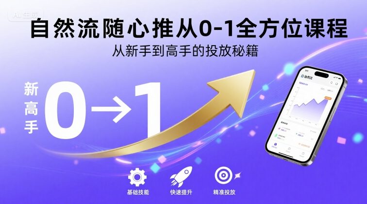 自然流随心推从0-1全方位课程，从新手到高手的投放秘籍-资源宝库