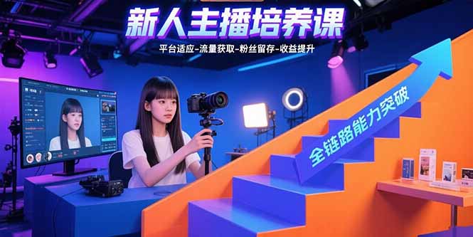 新人主播培养课:平台适应-流量获取-粉丝留存-收益提升 全链路能力突破-资源宝库