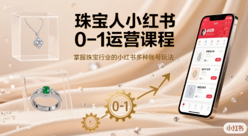 珠宝人小红书0-1运营课程,掌握珠宝行业的小红书多种账号玩法-资源宝库