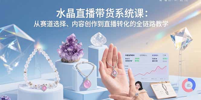 水晶直播带货系统课:从赛道选择、内容创作到直播转化的全链路教学-资源宝库