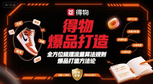 得物爆品打造，全方位梳理得物流量算法规则爆品打造规则-资源宝库
