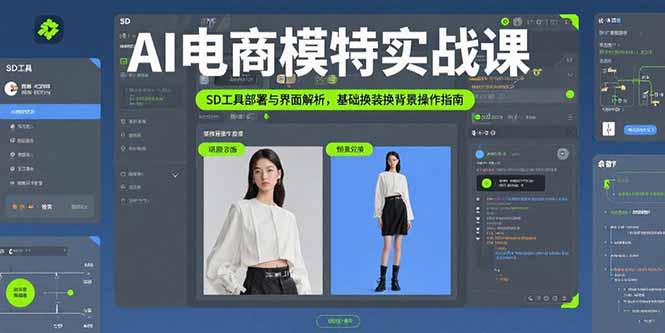 AI电商模特实战课,SD工具部署与界面解析,基础换装换背景操作指南-资源宝库