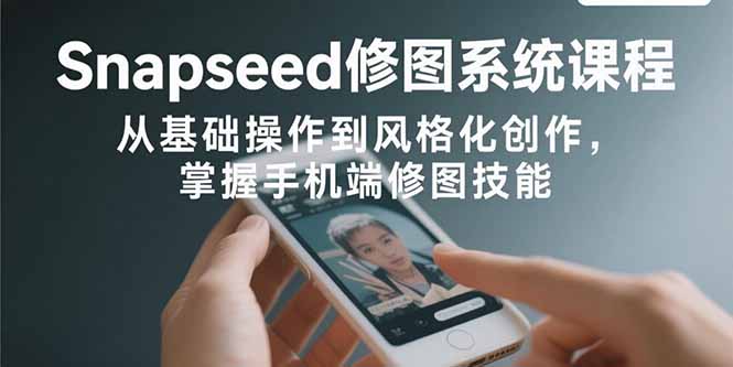 Snapseed修图系统课程:从基础操作到风格化创作,掌握手机端修图技能-资源宝库