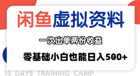 闲鱼虚拟资料新变现玩法,信息差项目,一次出单两份收益,无需囤货,可批量矩阵,零基础小白也能日入多张-资源宝库
