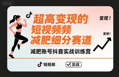 超高变现的短视频减肥细分赛道，减肥账号抖音实战训练营-资源宝库
