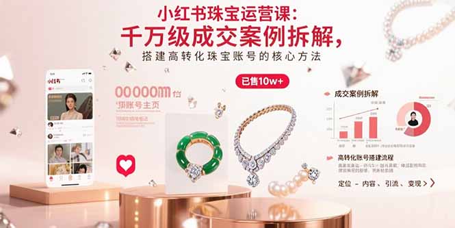 小红书珠宝运营课:千万级成交案例拆解,搭建高转化珠宝账号的核心方法-资源宝库