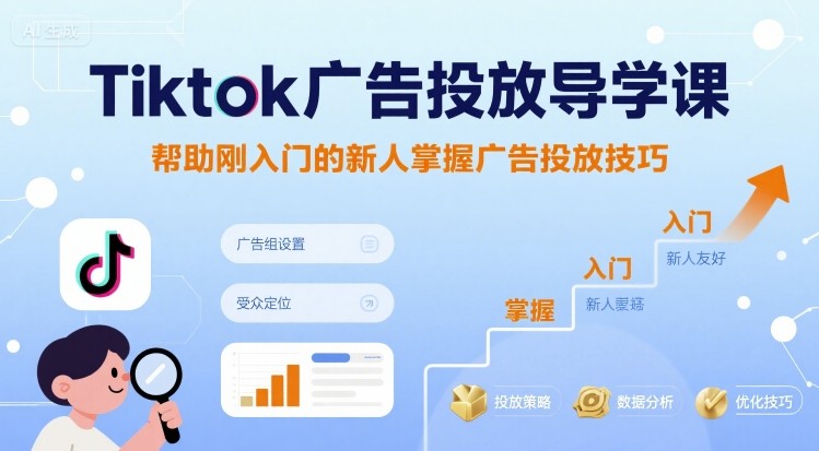 Tiktok广告投放导学课,帮助刚入门的新人掌握广告投放技巧-资源宝库