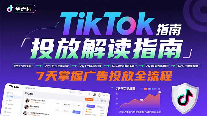 TikTok投放解读指南：后台操作/计划建立/模式选择，7天掌握广告投放全流程-资源宝库