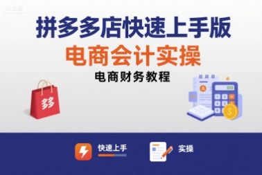 拼多多店快速上手版电商会计实操-电商财务教程-资源宝库