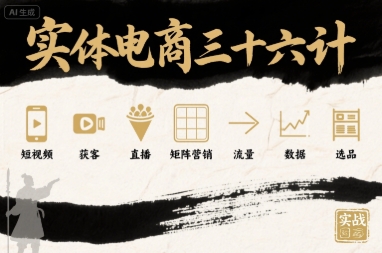 实体电商三十六计,短视频-获客-直播-矩阵营销-流量-数据-选品-资源宝库