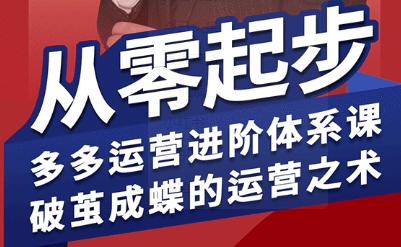 拼多多运营进阶系统课，从零起步，多多运营进阶体系课，破茧成蝶的运营之术-资源宝库