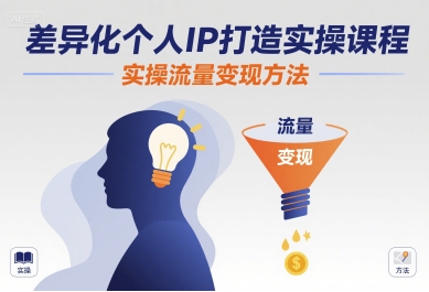 差异化个人IP打造实操课程,实操流量变现方法-资源宝库