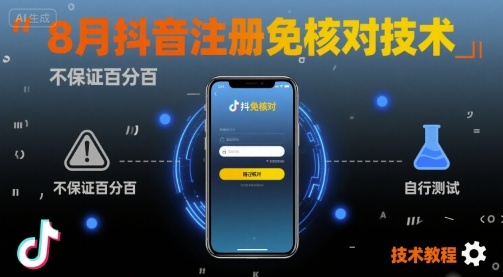 8月抖音注册免核对技术，不保证百分百，自测-资源宝库