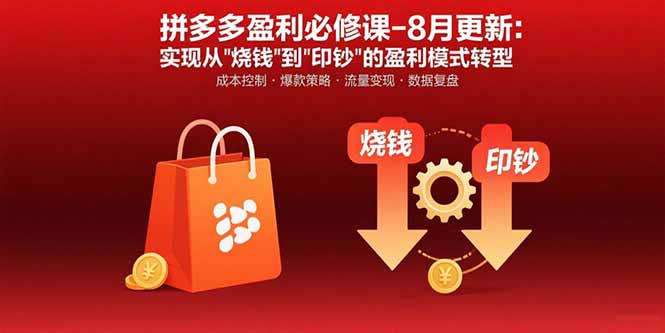 拼多多盈利必修课-8月更新:突破运营瓶颈 实现从烧钱到印钞的盈利模式转型-资源宝库