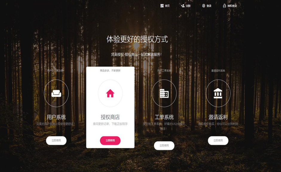 PHP域名授权系统网站 精美UI支付系统团队合作代理返利发卡系统 授权授权管理工单系统-资源宝库