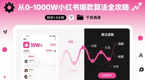从0-1000W小红书爆款算法全攻略，时长1.5小时，干货满满-资源宝库