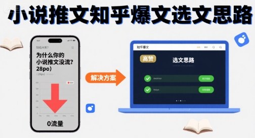 为什么你的小说推文没流量？小说推文知乎爆文选文思路-资源宝库