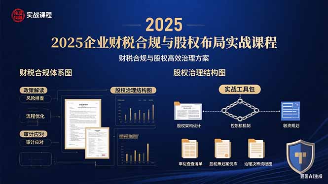 2025企业财税合规与股权布局的实战课程:财税合规与股权高效治理方案-资源宝库