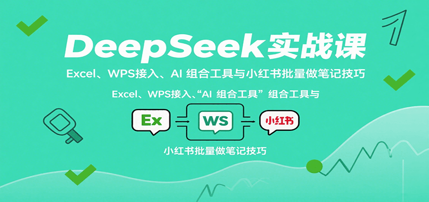 DeepSeek实战课:Excel、WPS接入、AI 组合工具与小红书批量做笔记技巧-资源宝库