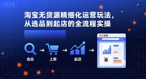 淘宝无货源精细化运营玩法，从选品到起店的全流程实操-资源宝库