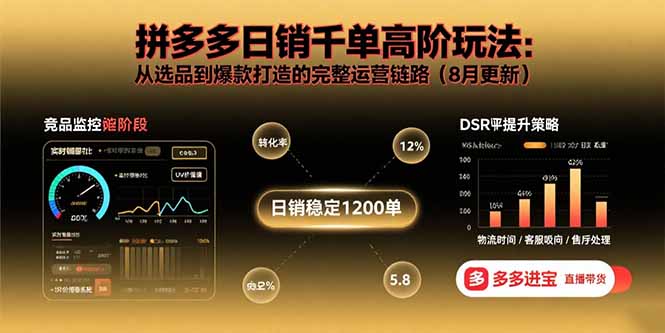 拼多多日销千单高阶玩法:从选品到爆款打造的完整运营链路(8月更新-资源宝库
