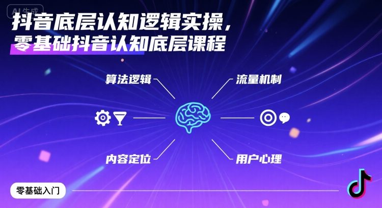 抖音底层认知逻辑实操,零基础抖音认知底层课程-资源宝库