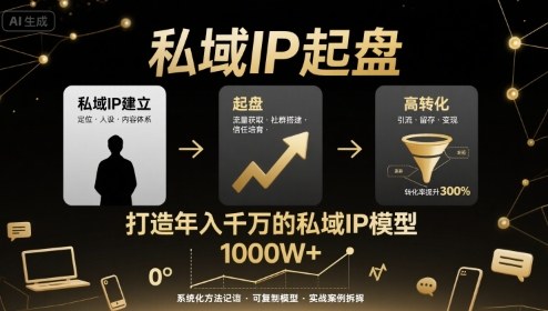 私域IP起盘，私域ip建立、起盘、高转化，打造年入千万的私域ip模型-资源宝库