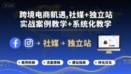 跨境电商新机遇，社媒+独立站，实战案例教学+系统化教学-资源宝库