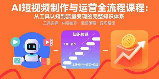 AI短视频制作与运营全流程课程:从工具认知到流量变现的完整知识体系-资源宝库