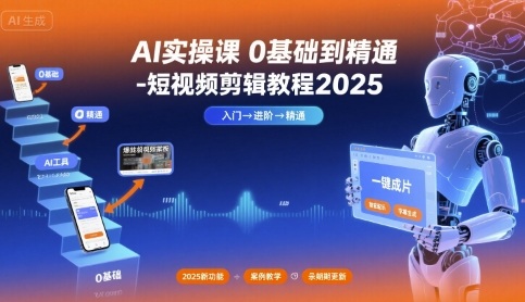 AI实操课0基础到精通-短视频剪辑教程2025-资源宝库