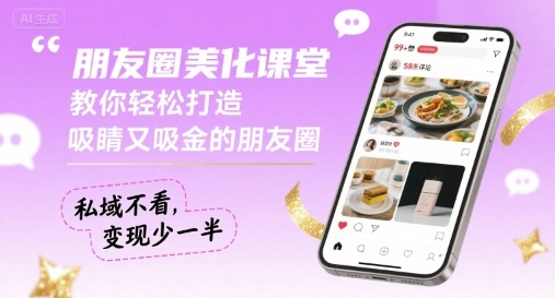 朋友圈美化课堂,教你轻松打造,吸睛又吸金的朋友圈,私域不看,变现少一半-资源宝库