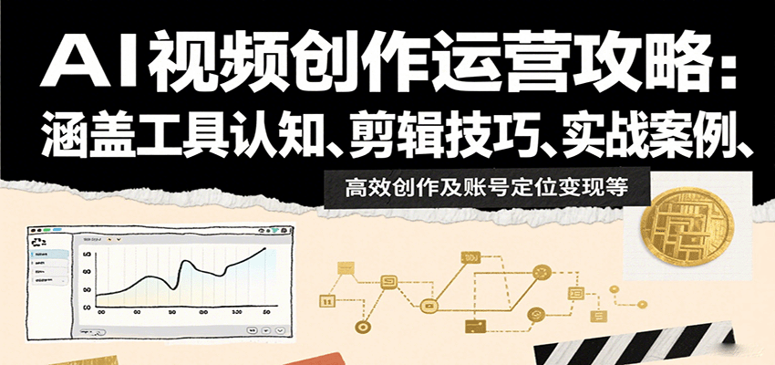 AI视频创作运营攻略:涵盖工具认知、剪辑技巧、实战案例、高效创作及账号定位变现等-资源宝库