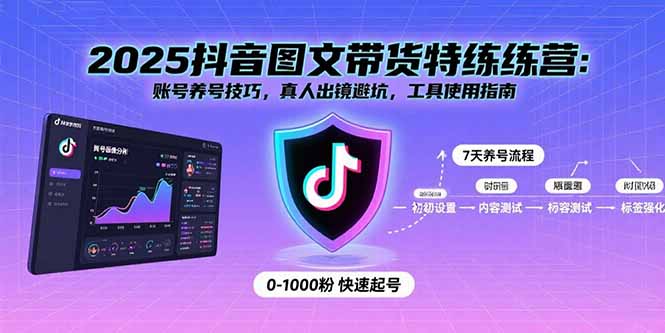 2025抖音图文带货特练营:账号养号技巧,真人出镜避坑,工具使用指南-资源宝库