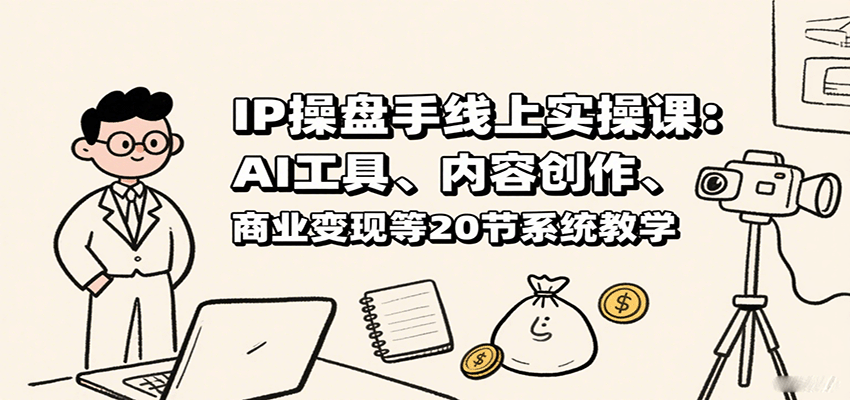 IP操盘手线上实操课:AI工具、内容创作、商业变现等20节系统教学-资源宝库