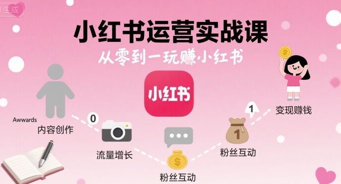 小红书运营实战课,从零到一玩賺小红书-资源宝库