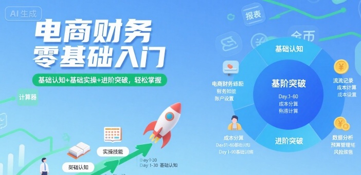 电商财务零基础入门,基础认知+基础实操+进阶突破,轻松掌握-资源宝库