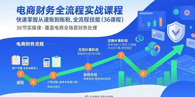 电商财务全流程实战课程:快速掌握从建账到报税的全流程技能(36节课-资源宝库