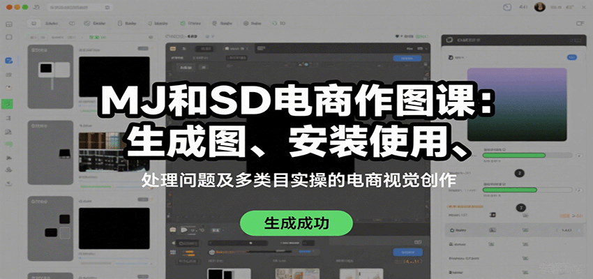 MJ和SD电商作图课:生成图、安装使用、处理问题及多类目实操的电商视觉创作-资源宝库