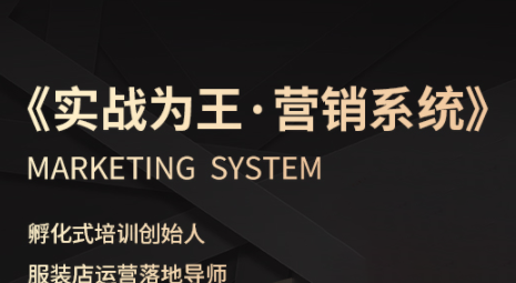 老杨·服装老板必修课《实战为王-营销系统》实现业绩被动式增长-资源宝库