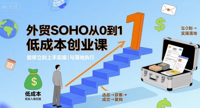 外贸SOHO从0到1低成本创业课,能够立刻上手实操与落地执行-资源宝库