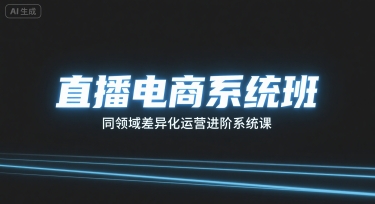 直播电商系统班,同领域差异化运营进阶系统课-资源宝库
