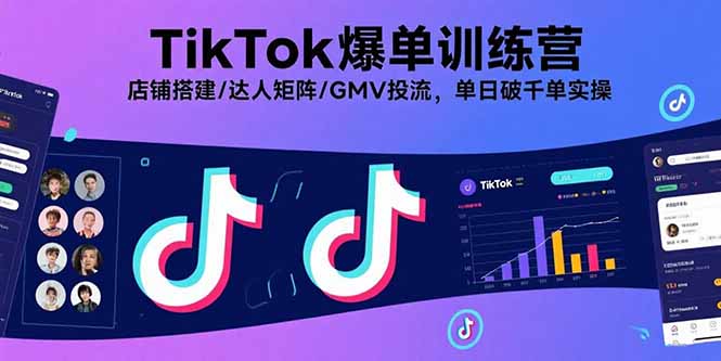 TikTok爆单训练营,店铺搭建/达人矩阵/GMV投流,单日破千单实操-资源宝库