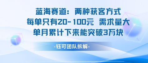 蓝海赛道：需求量大 单月累计下来能突破3W-资源宝库