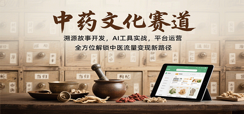 中药文化赛道：溯源故事开发，AI工具实战，平台运营，全方位解锁中医流量变现新路径-资源宝库
